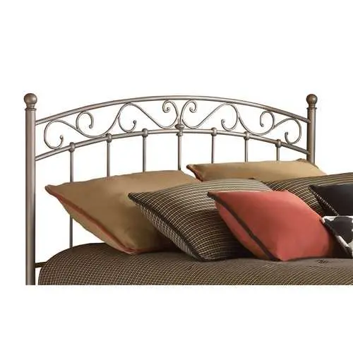 Arched King-Size Metal Headboard Featuring Cylindrical Posts And Elegant Silhouette 1
