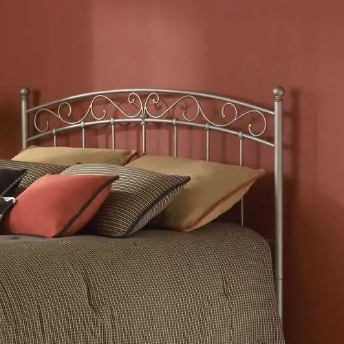 Arched Twin/Full Metal Headboard In Warm Brown Finish 1