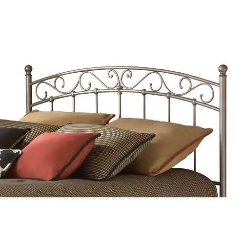 Arched Twin Metal Headboard With Scrollwork And Cast Metal Details 1