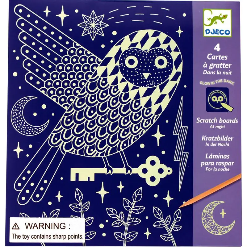At Night: Scratch-Off Art Cards With Glow-In-The-Dark Effects 1