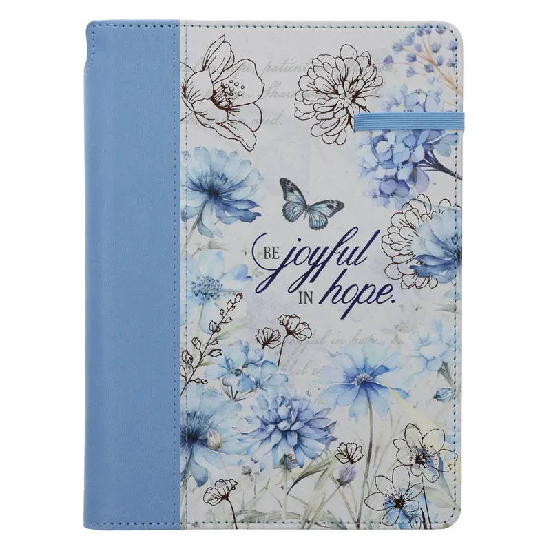Be Joyful In Hope — Faux Leather Journal With Secure Closure & Pen Holder 1