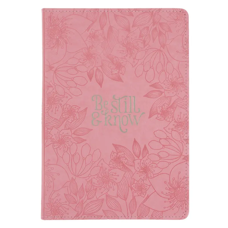 'Be Still And Know' Pink Inspirational Journal – Faux Leather Bound 1