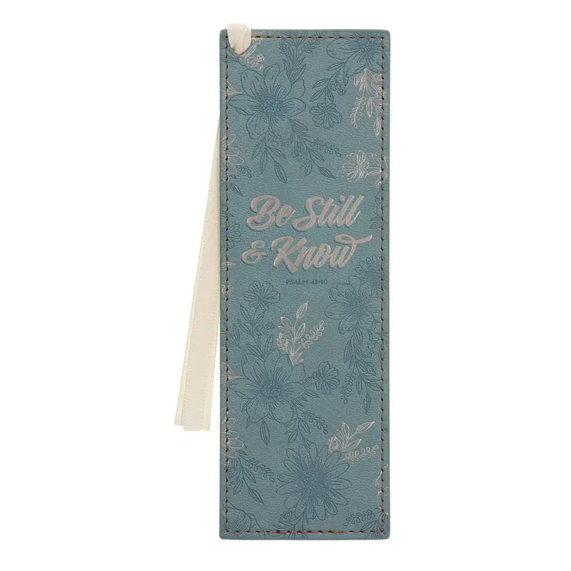 'Be Still And Know' Textured Faux Leather Bookmark 1