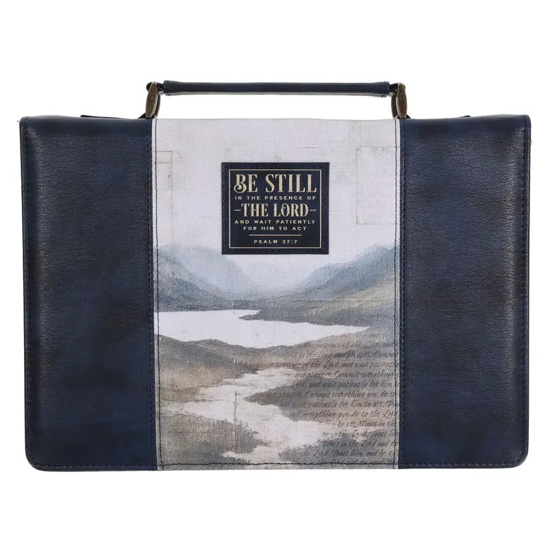 'Be Still In The Presence Of The Lord' Faux Leather Bible Case 1