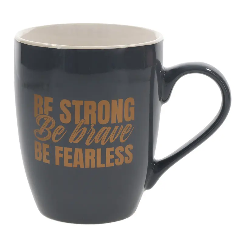 'Be Strong, Be Brave, Be Fearless' Ceramic Mug – Matte Finish, Dishwasher-Safe 1