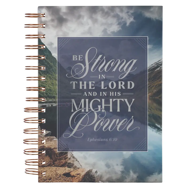'Be Strong In The Lord' Hardcover Guided Journal With Wire-O Binding 1