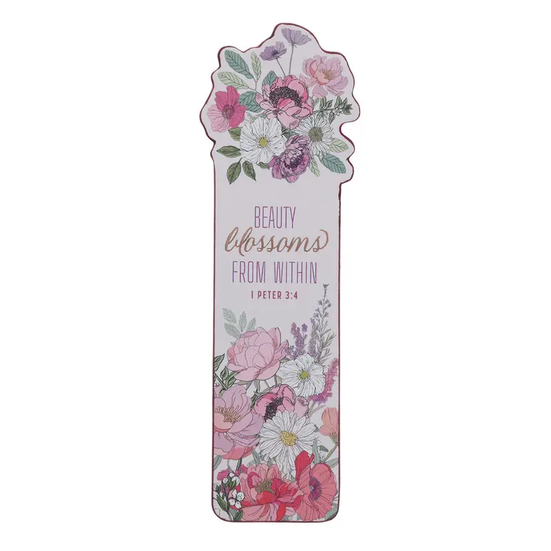 Beauty Blooms From Within Bookmark – Faux Leather Spiritual Accent 1