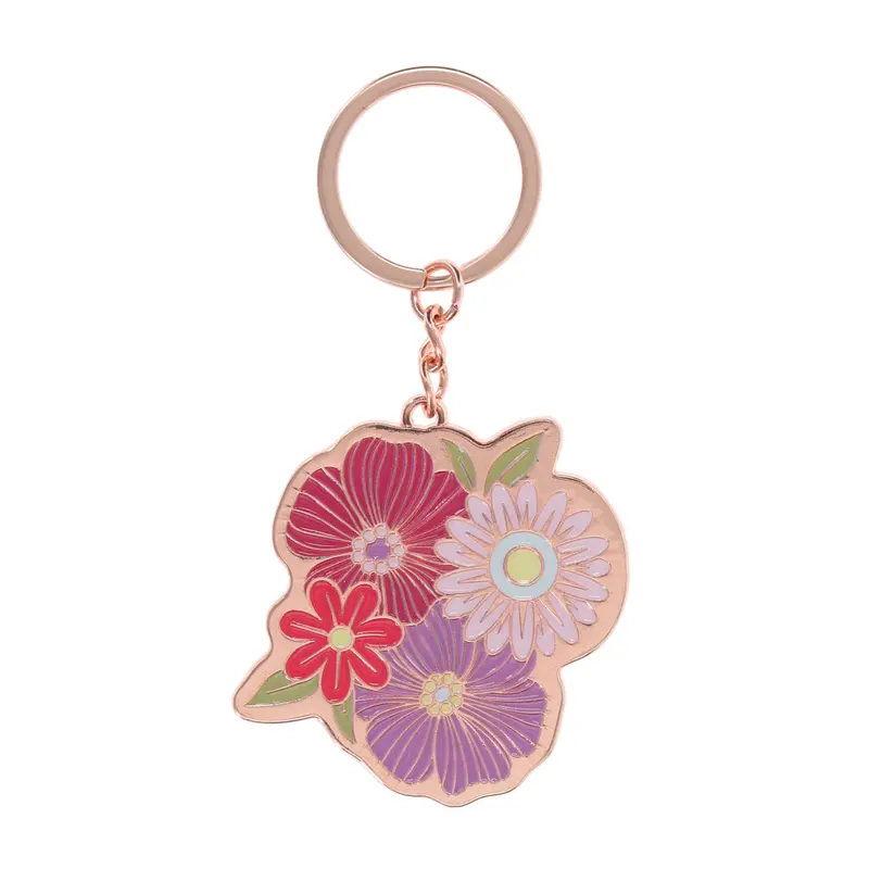 'Beauty Blossoms From Within' Inspirational Metal Keychain 1