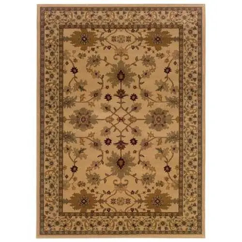 Beige Oriental-Style Indoor Area Rug — 8'2" X 10' Dimension 1