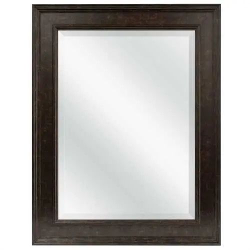 Beveled Rectangular Vanity Mirror – Bronze Frame For Bathroom Elegance 1