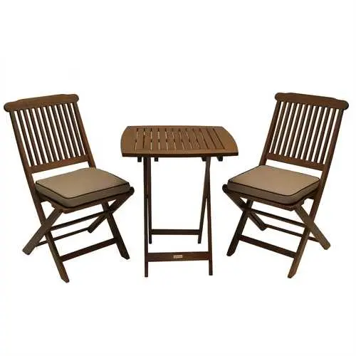 Bistro-Style Outdoor Patio Set – 3-Piece Chair-And-Table Ensemble With Cushions 1