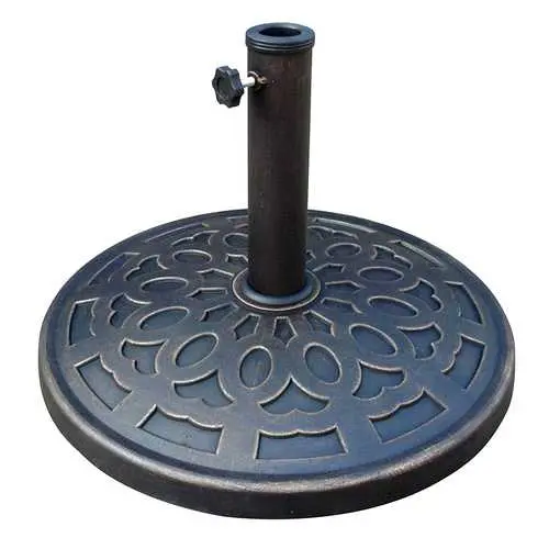 Black-And-Gold Outdoor Resin Umbrella Base – 30 Lb Weight 1