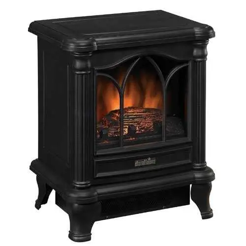 Black Freestanding Electric Fireplace Heater With Stove Design 1
