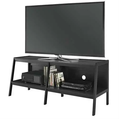 Black Ladder-Style 60-Inch Tv Stand With Open Shelving 1