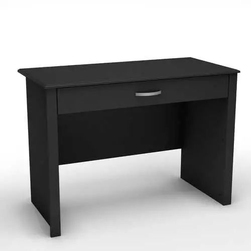 Black Laptop Desk With Keyboard Tray And Storage Drawer 1