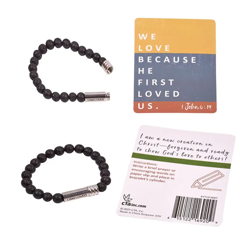 Black Lava Rock Beaded Bracelet – Grounded In Faith 1
