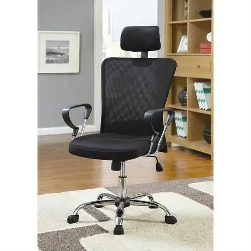 Black Mesh Executive Office Chair – High-Back Ergonomic Design With Headrest 1