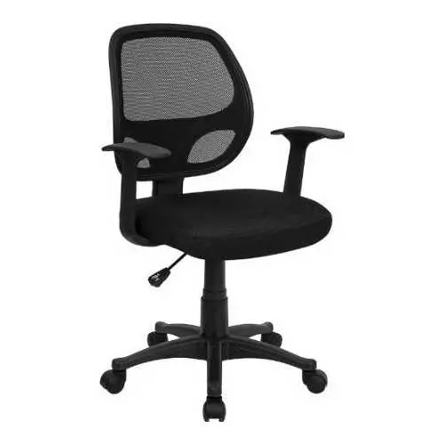 Black Mesh Mid-Back Ergonomic Office Chair 1