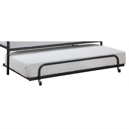 Black Metal Twin Roll-Out Trundle Bed Frame 1