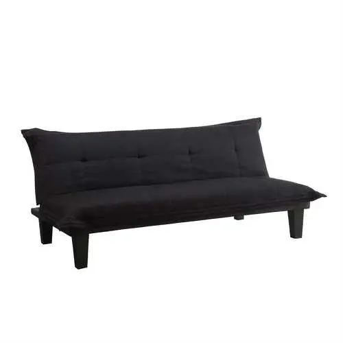 Black Microfiber Click-Clack Futon Sofa Bed With Sleeper Function 1