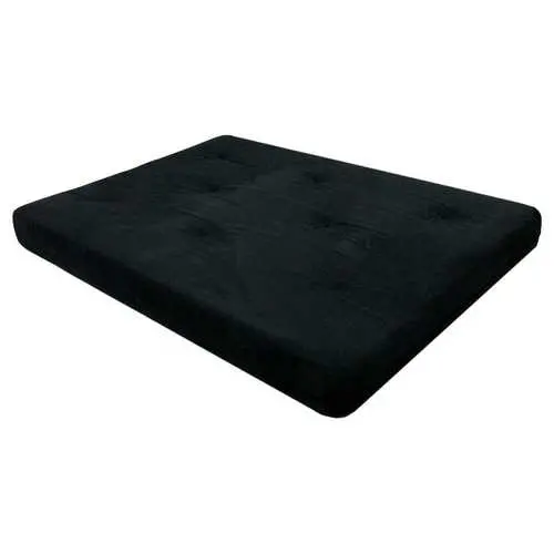 Black Microfiber Full-Size Futon Mattress – 6-Inch Thick 1