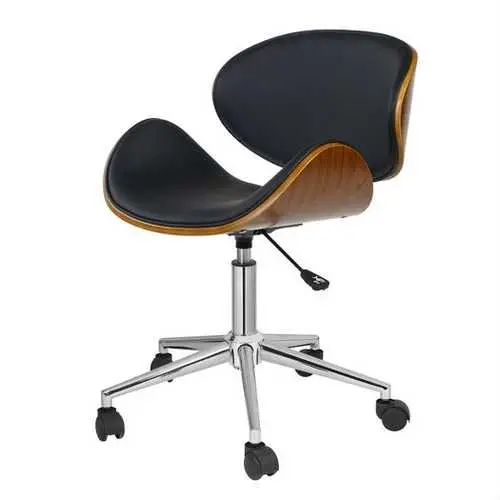 Black Mid-Century Office Chair – Classic Mid-Back Ergonomic Support 1