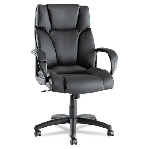 Black Soft-Touch Leather Swivel Office Chair With Tilt And High Back 1