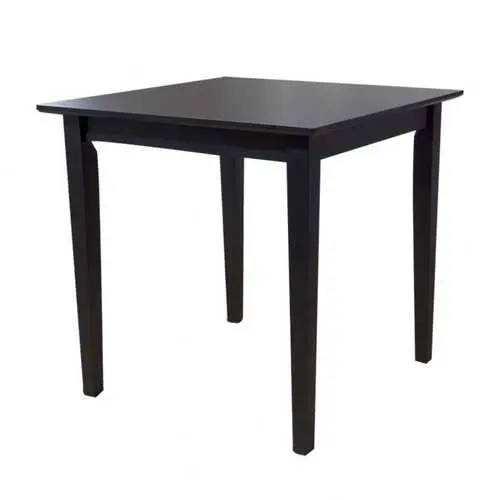 Black Square Shaker Dining Table – Solid Wood Contemporary Style 1