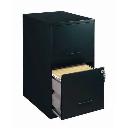 Black Vertical 2-Drawer Filing Cabinet – Made In Usa 1