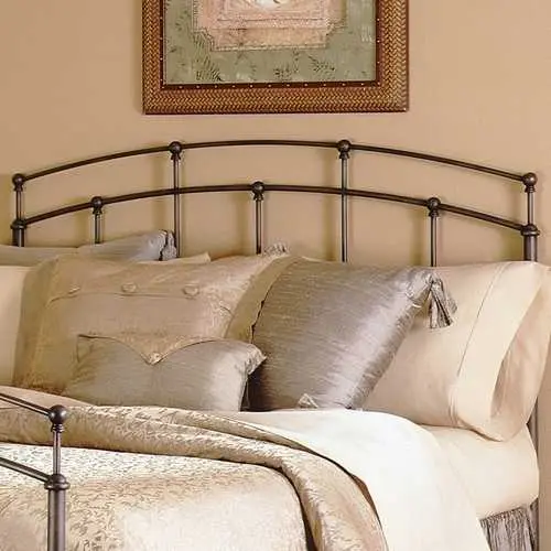 Black Walnut-Finish Queen Metal Headboard – Sleek Contemporary Accent 1