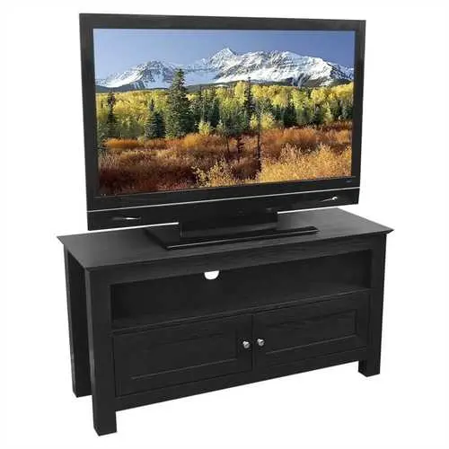 Black Wood-Grain 44-Inch Tv Stand For Flat-Screen Displays 1