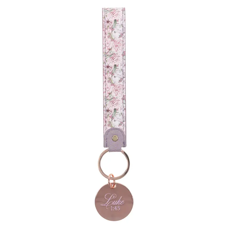 Blessed Is She Keychain – Faux Leather Charm Inspired By Luke 1:45 2