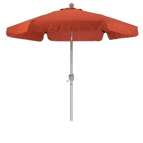 Brick Red 7.5-Foot Cantilever Patio Umbrella – 3-Way Tilt & Champagne Pole 1