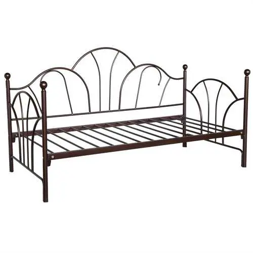 Bronze-Finished Twin Daybed Frame With Reinforced Slats 1