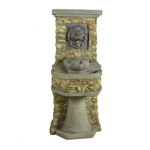 Bronze Lion-Head Outdoor Water Fountain – Indoor/Outdoor Friendly 1