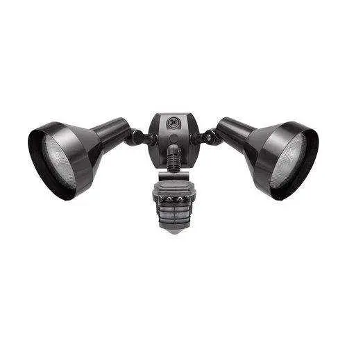 Bronze Outdoor Led Security Floodlight – 2-Head Motion-Sensing Fixture 1