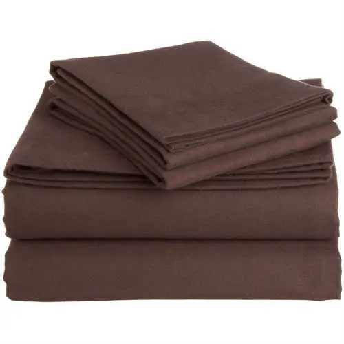 Brown Italian Roast Flannel Sheet Set – Twin Xl, 100% Cotton 1