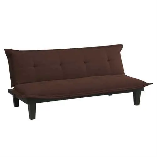 Brown Microfiber Convertible Futon Sofa Bed – Modern Lounger With Dual-Function Design 1