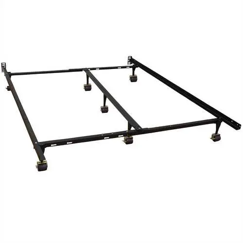 California King Heavy-Duty Metal Bed Frame With 7-Point Support & Locking Casters 1
