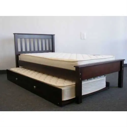 Cappuccino Twin Daybed With Trundle – Space-Saving Platform Bed Solution 1