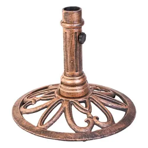 Cast Iron Outdoor Umbrella Base With Bronze Finish For Patio Stability 1