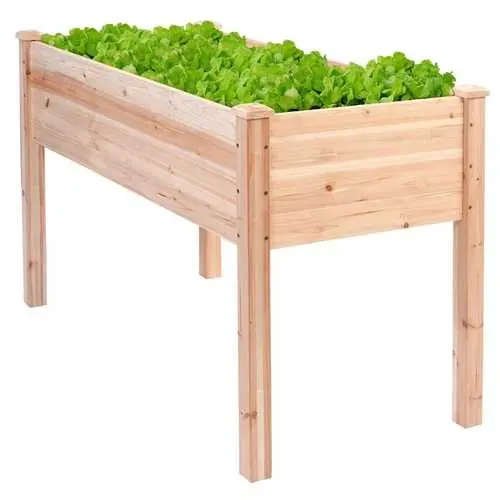 Cedar Raised Garden Bed Planter Box – 30-Inch Tall, Solid Wood Construction 1