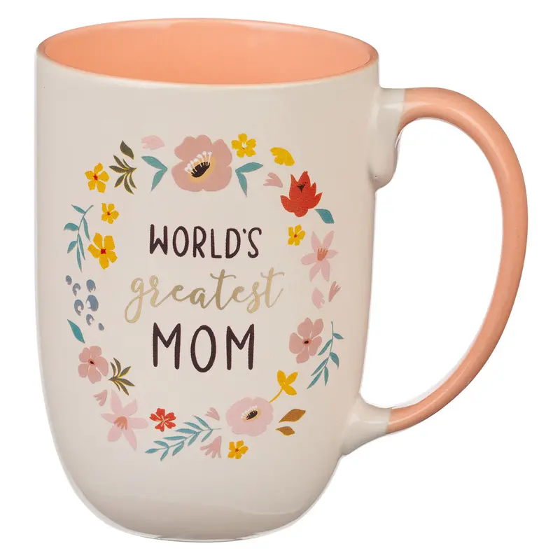 Celebratory 'World’S Greatest Mom' Floral Ceramic Mug 1