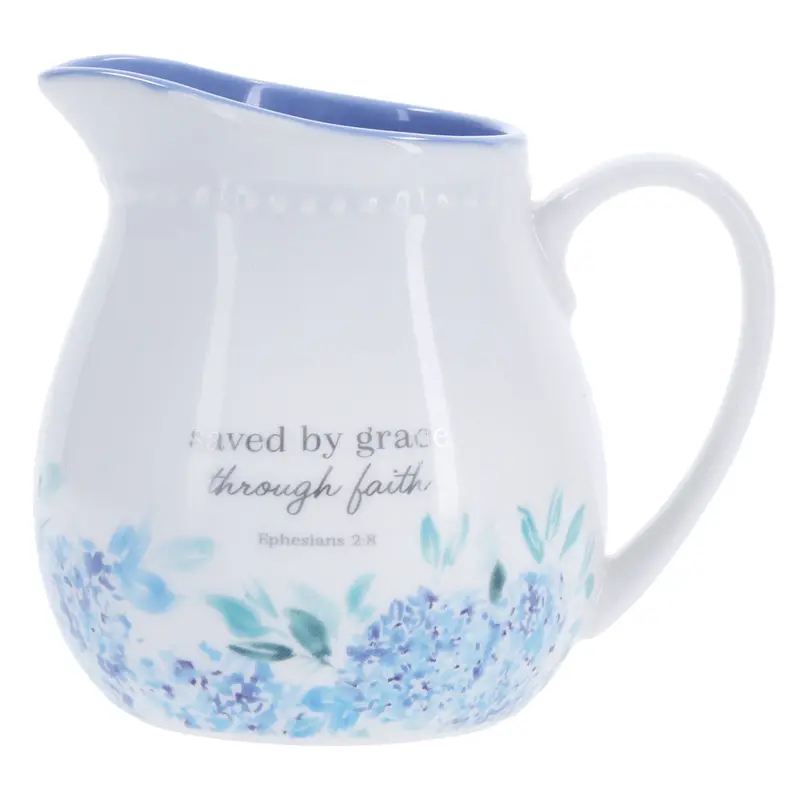 Ceramic Milk Jug – 'Saved By Grace Through Faith' Faith-Based Tableware 1