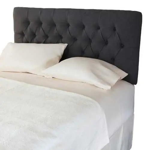 Charcoal Button-Tufted Padded Queen Headboard 1