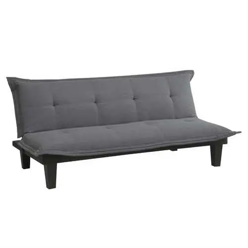 Charcoal Microfiber Click-Clack Futon Sofa Bed With Lounging Function 1