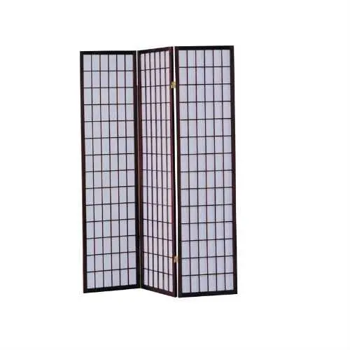 Cherry-Finish Asian Privacy Screen – 3-Panel Folding Room Divider 1