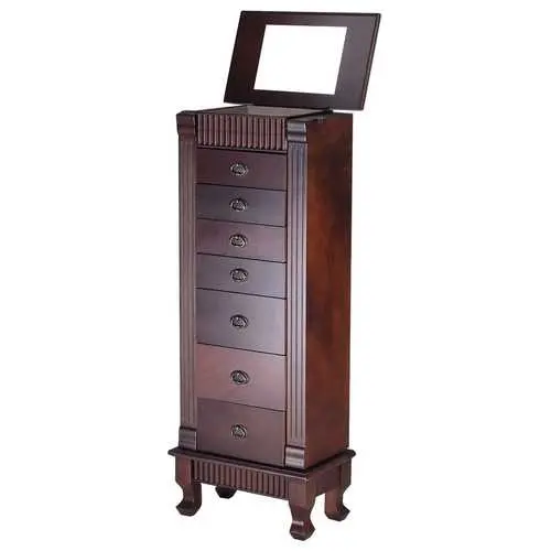 Classic 7-Drawer Wooden Jewelry Armoire With Elegant Storage Design 1