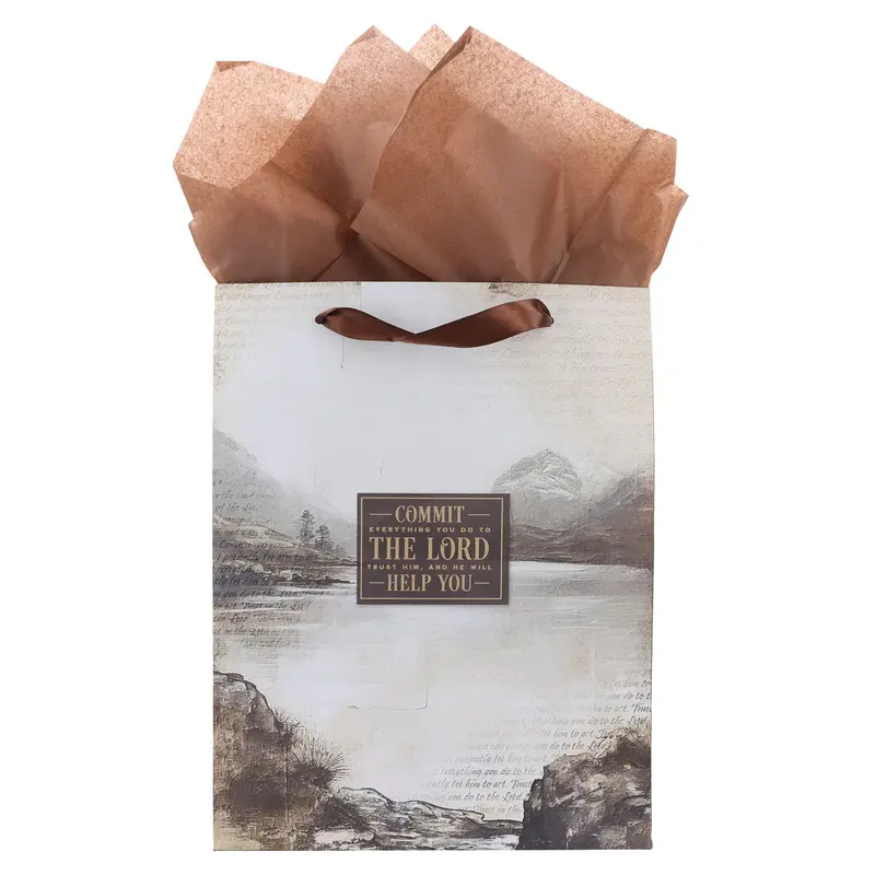 'Commit To The Lord' Large Portrait-Style Gift Bag With Greeting Card 1