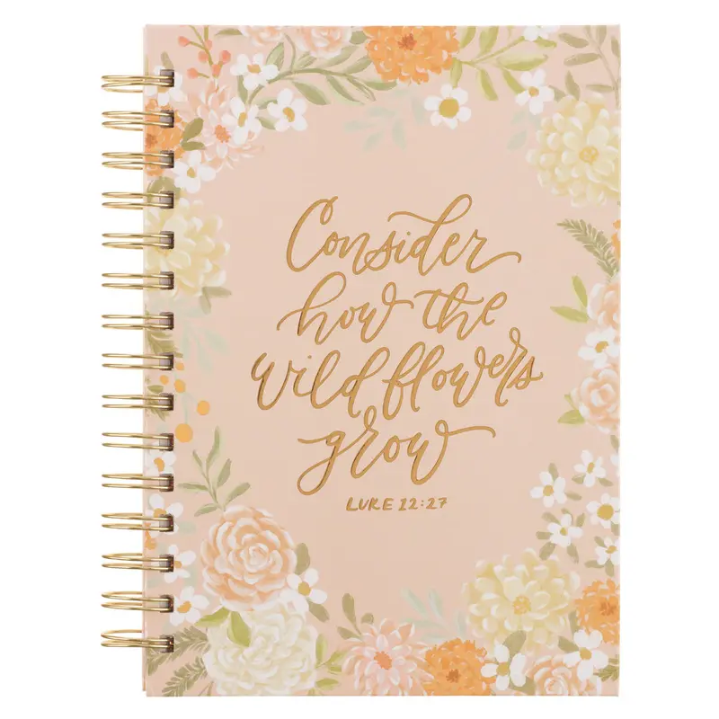 'Consider How The Wildflowers Grow' Orange Hardcover Journal – Wirebound & Lined 1